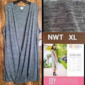 🆕️ LuLaRoe "JOY" Vest XL New With Tags *Firm* Heathered blue